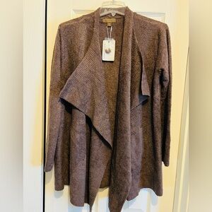 Barefoot Dreams Brown Open Front Sweater